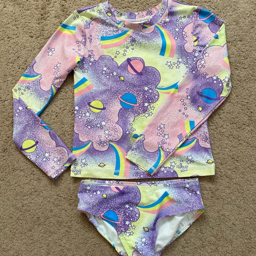 Hanna Andersson Rash Guard & Swim Bottoms Size10